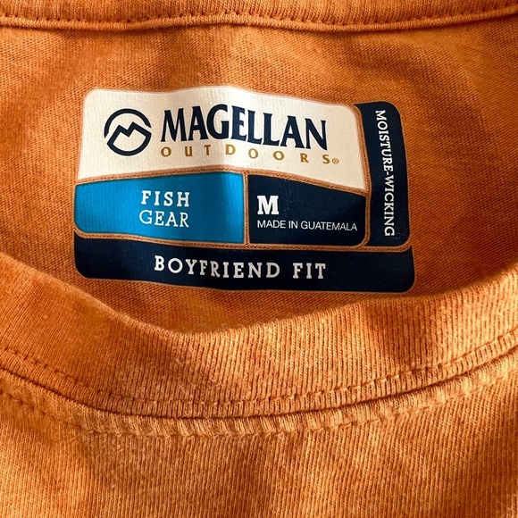 Magellan Outdoors Vibrant Orange Tee with Shiner Bock Beer Logo size medium - Picture 4 of 7